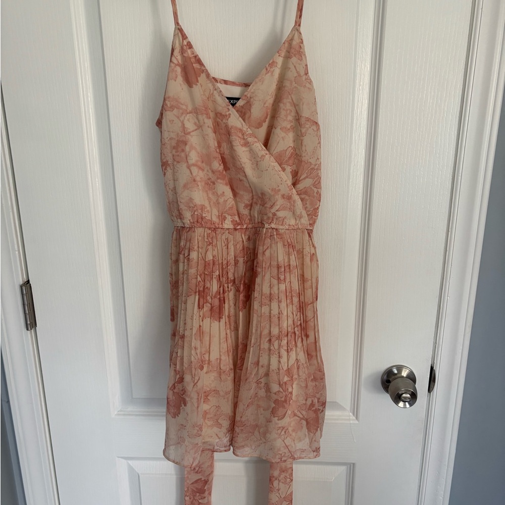 Express Pink and Cream Wrap Dress